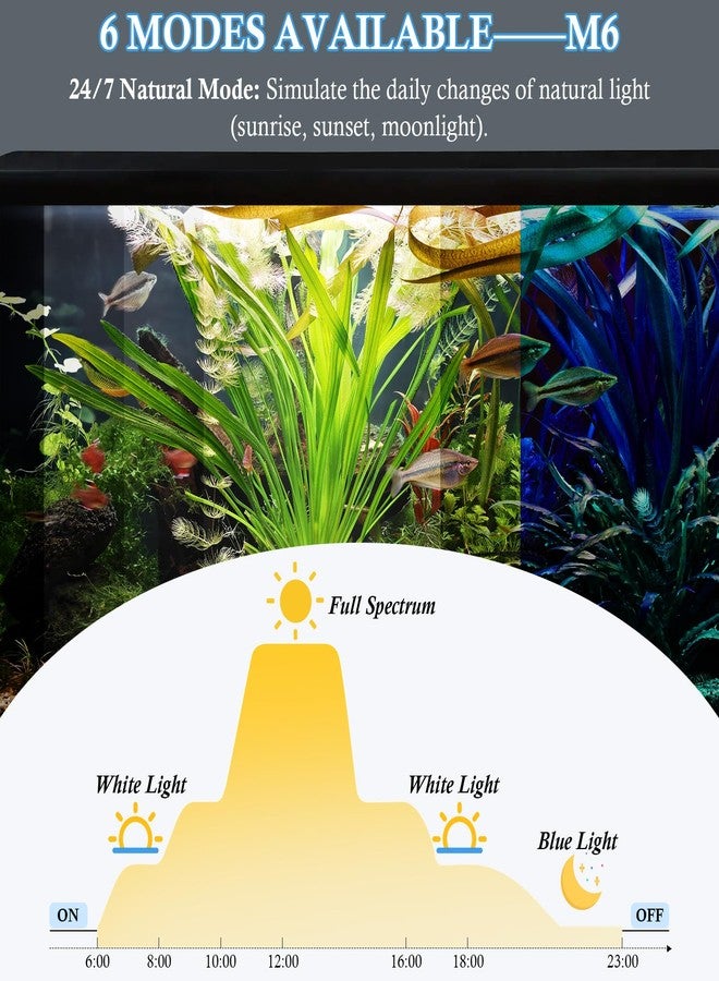 FEDOUR 7in Submersible Aquarium LED Light, 24/7 Aquarium Lights with Full Spectrum RGBW LEDs, IP68 Waterproof Fish Tank Light with Dimming, Timming and Color Adjustable - Image 4